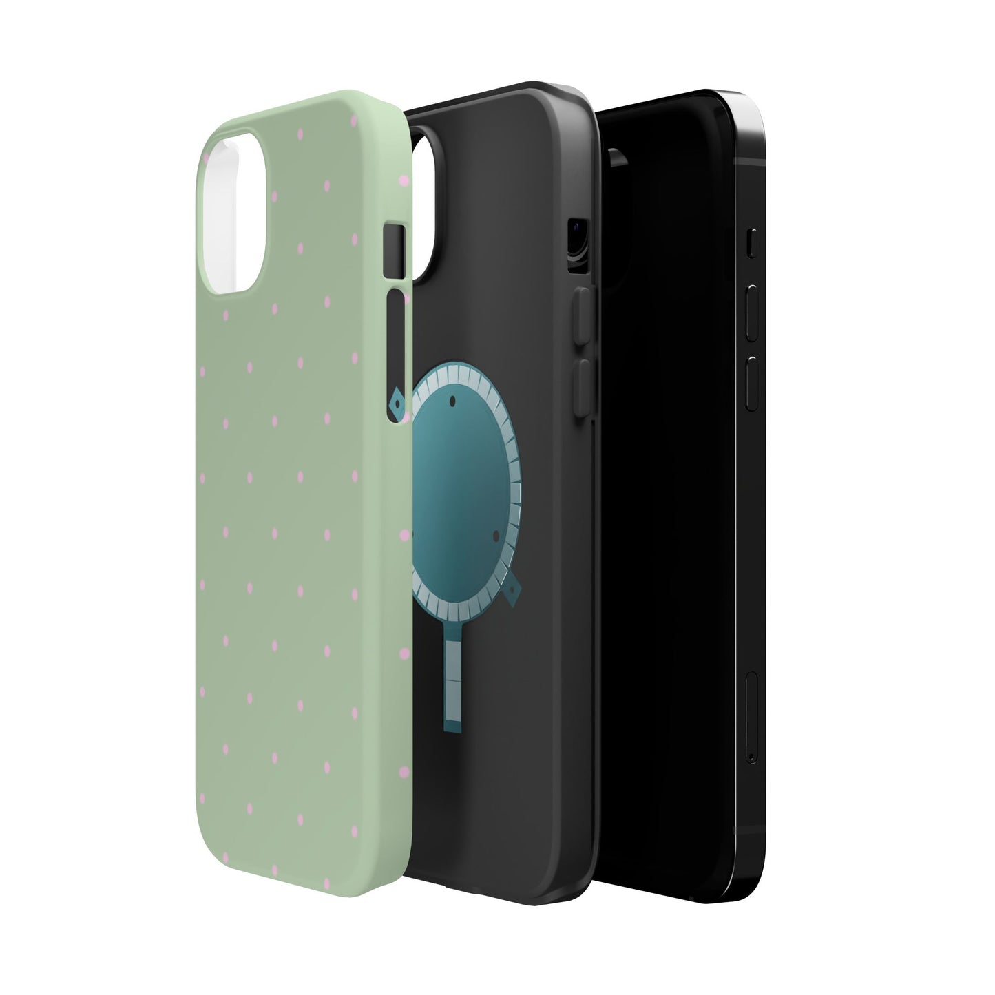 Polka Pop Case in Mint Green + Princess Pink