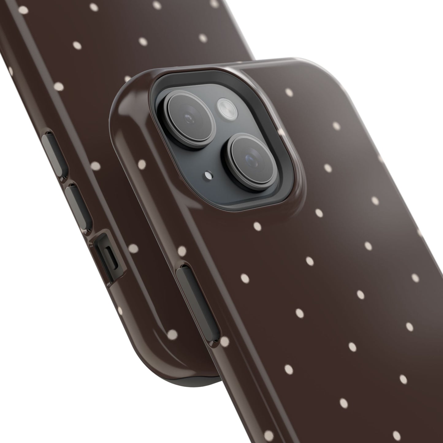 Polka Pop Case in Espresso Brown + Off White