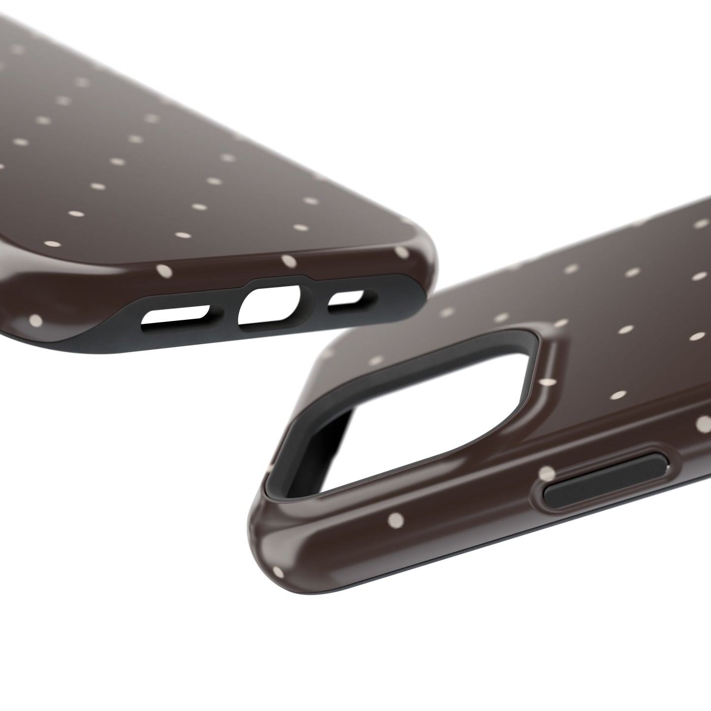 Polka Pop Case in Espresso Brown + Off White
