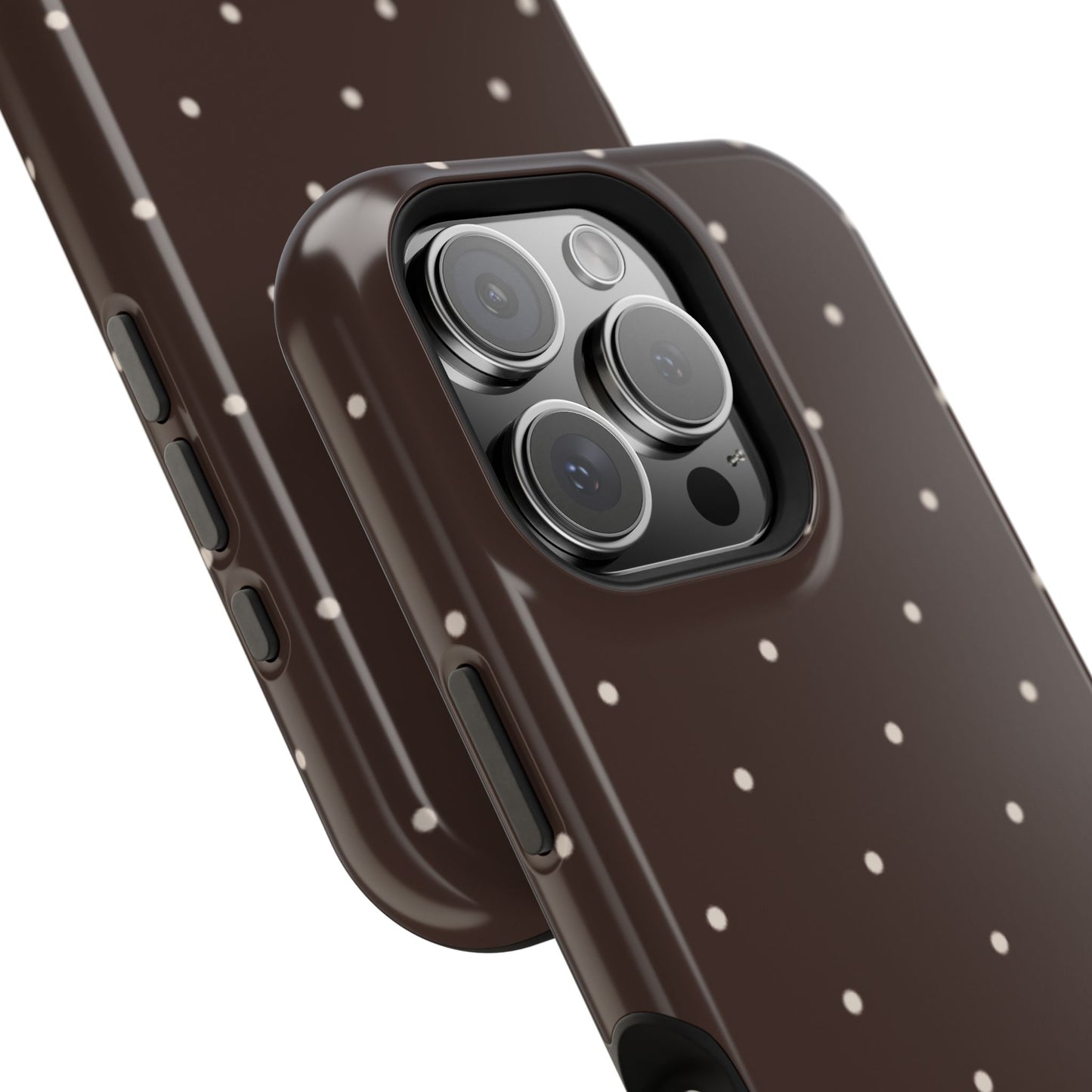 Polka Pop Case in Espresso Brown + Off White
