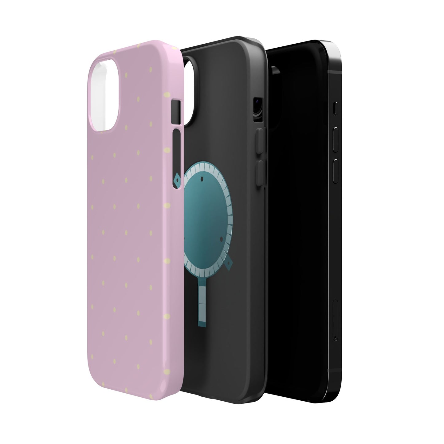 Polka Pop Case in Soft Pink + Butter Yellow