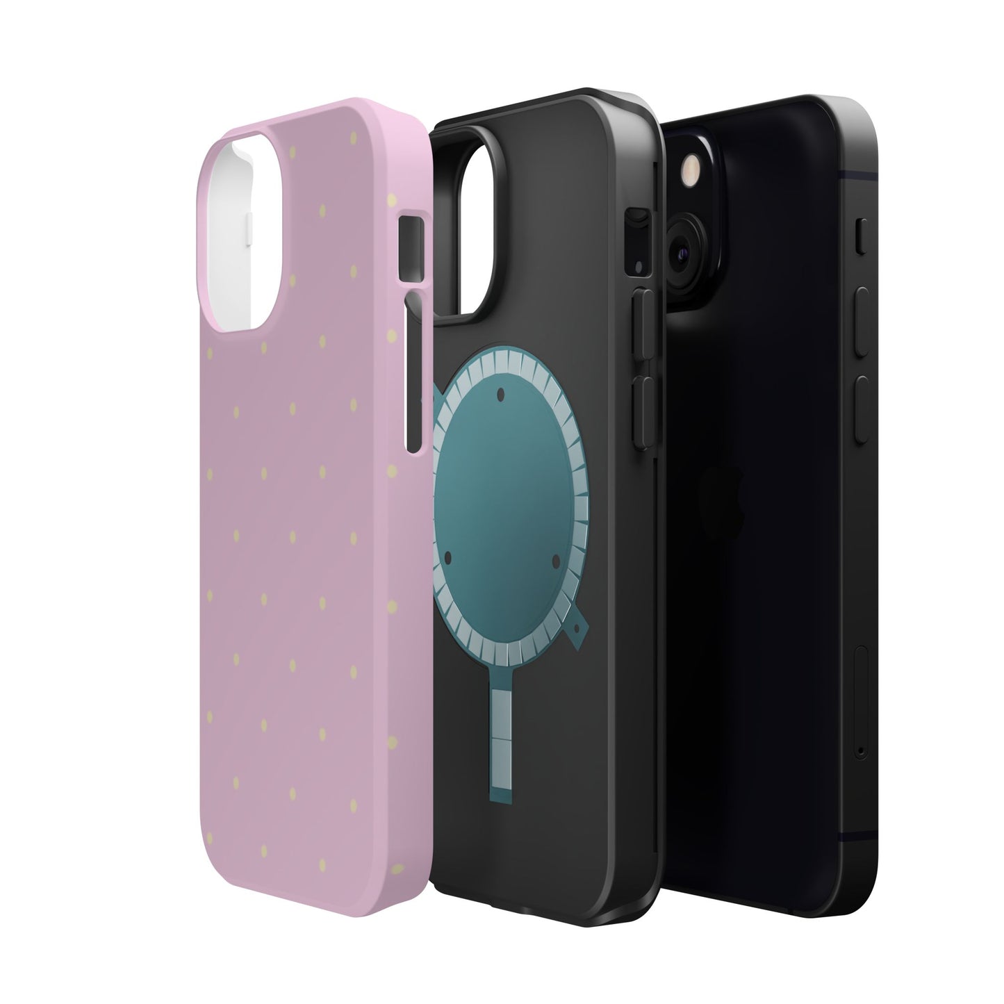 Polka Pop Case in Soft Pink + Butter Yellow