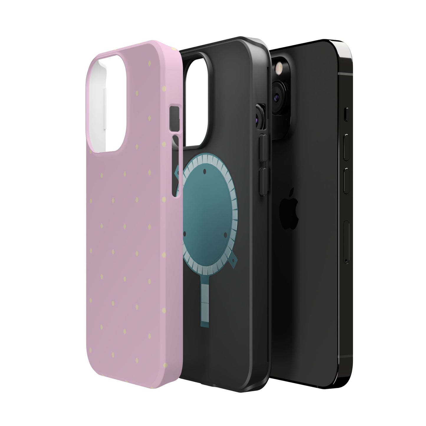 Polka Pop Case in Soft Pink + Butter Yellow