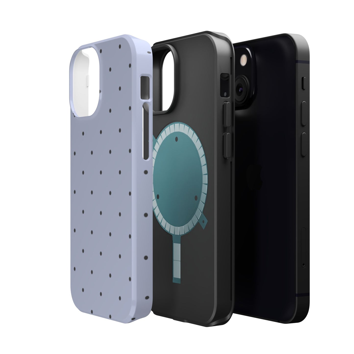 Polka Pop Case in Sabrina Blue + Pastel Black