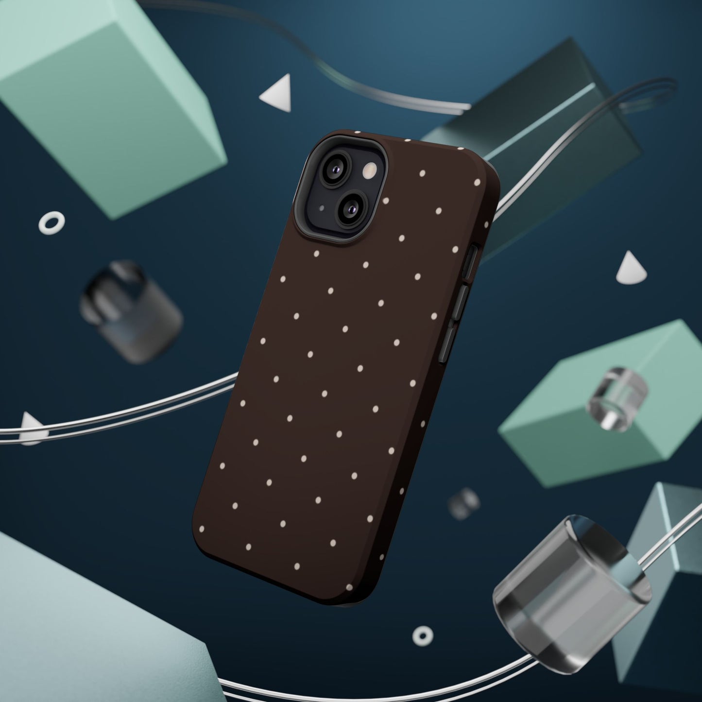 Polka Pop Case in Espresso Brown + Off White