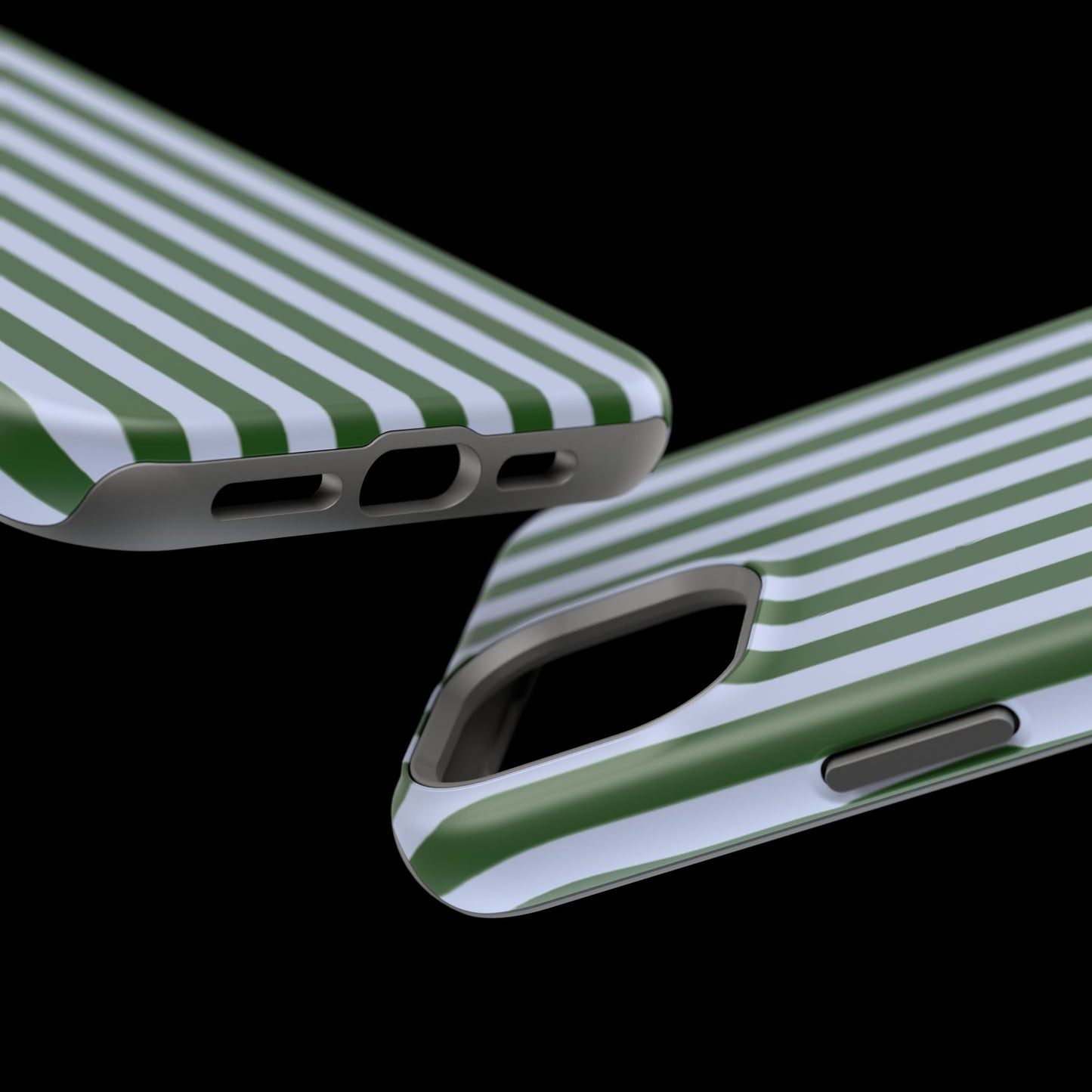 Summer Stripes Case in Forest Green + Baby Blue