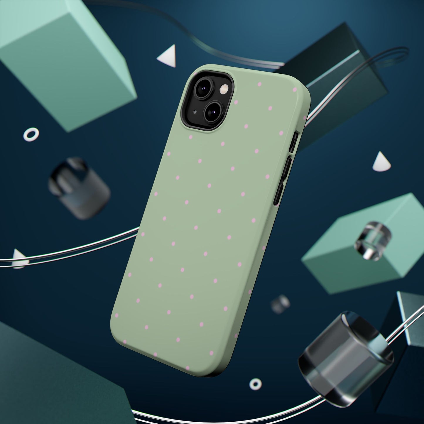 Polka Pop Case in Mint Green + Princess Pink