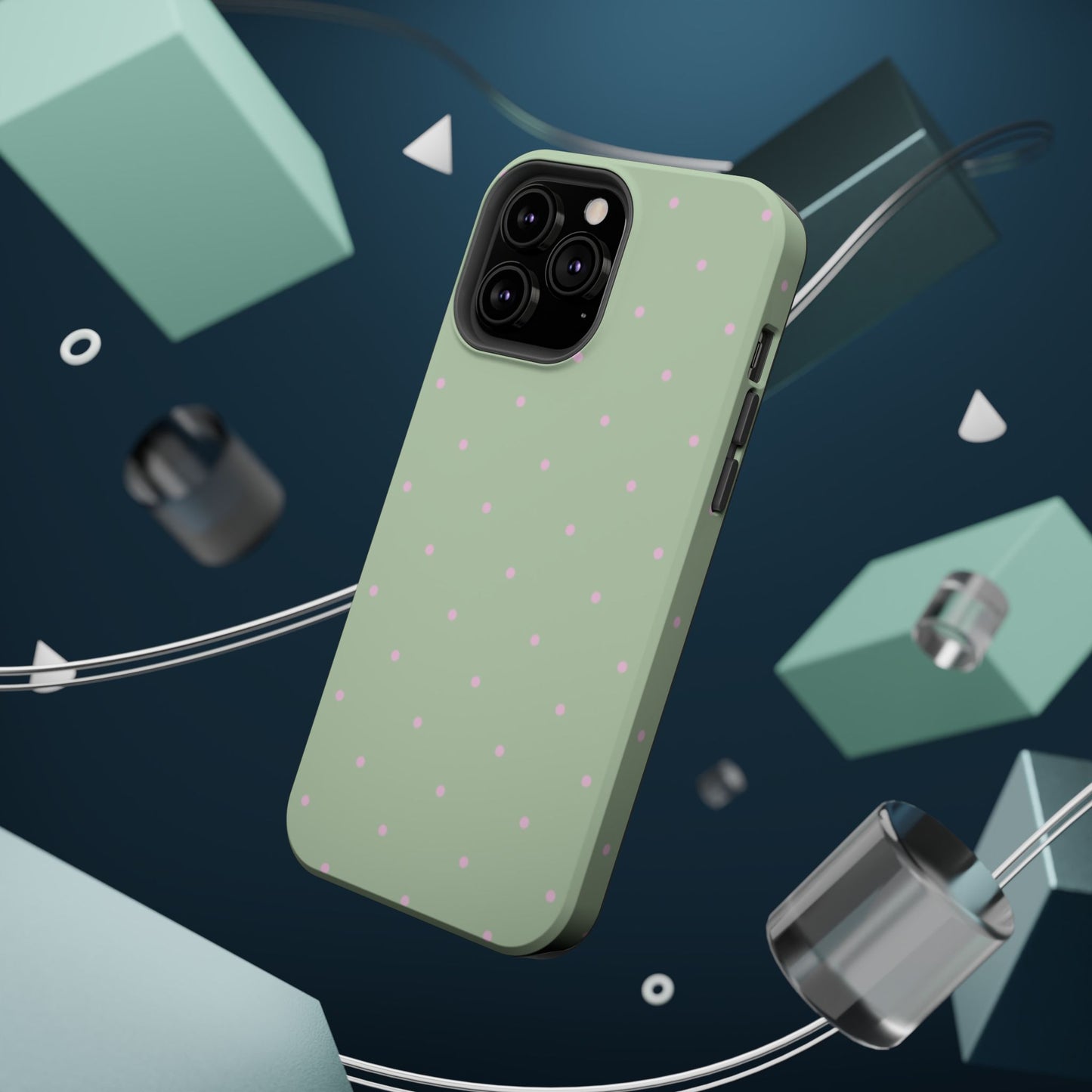 Polka Pop Case in Mint Green + Princess Pink