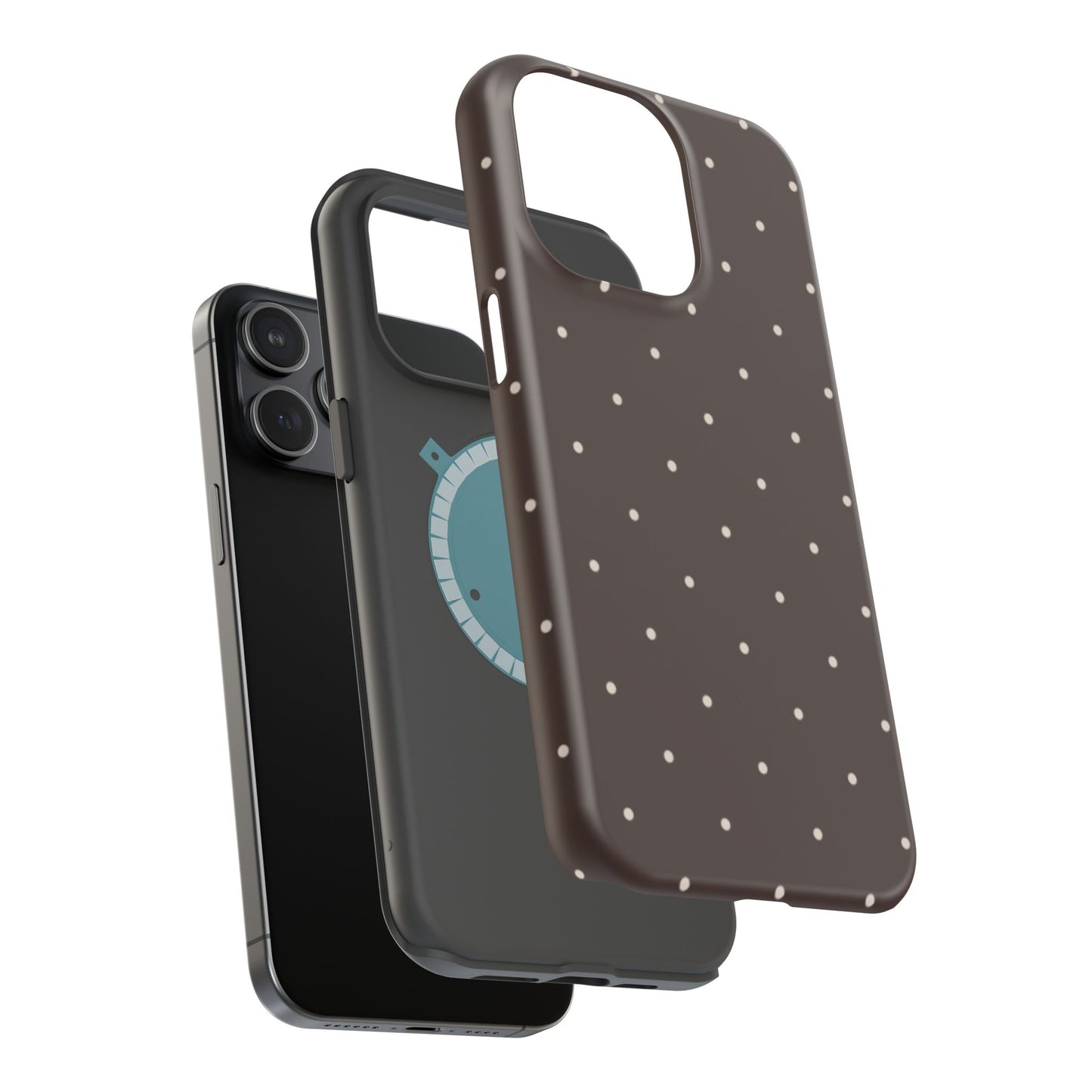 Polka Pop Case in Espresso Brown + Off White