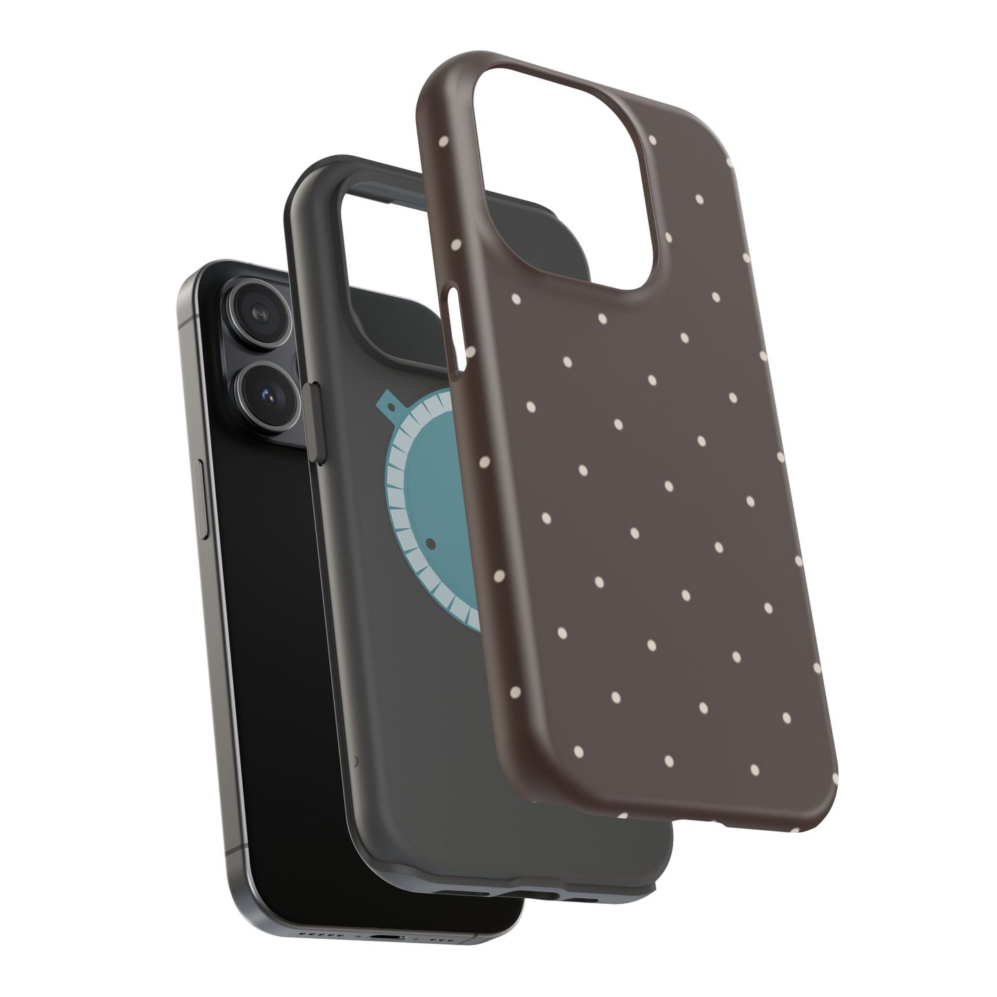 Polka Pop Case in Espresso Brown + Off White