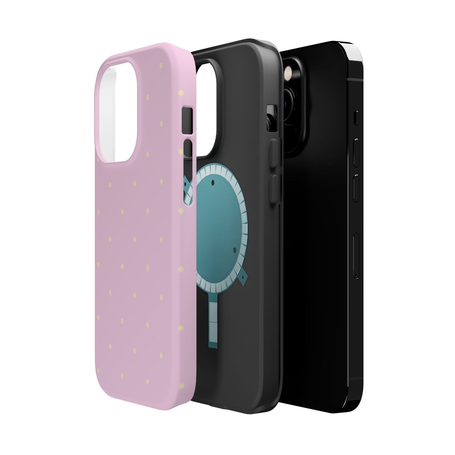 Polka Pop Case in Soft Pink + Butter Yellow