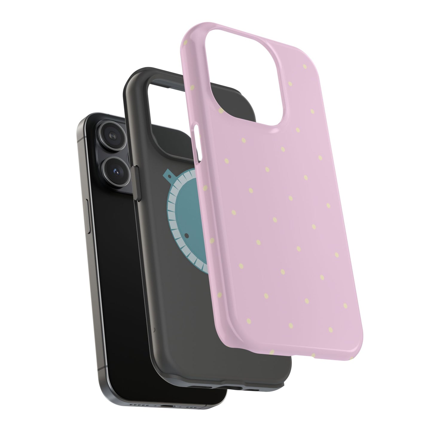 Polka Pop Case in Soft Pink + Butter Yellow