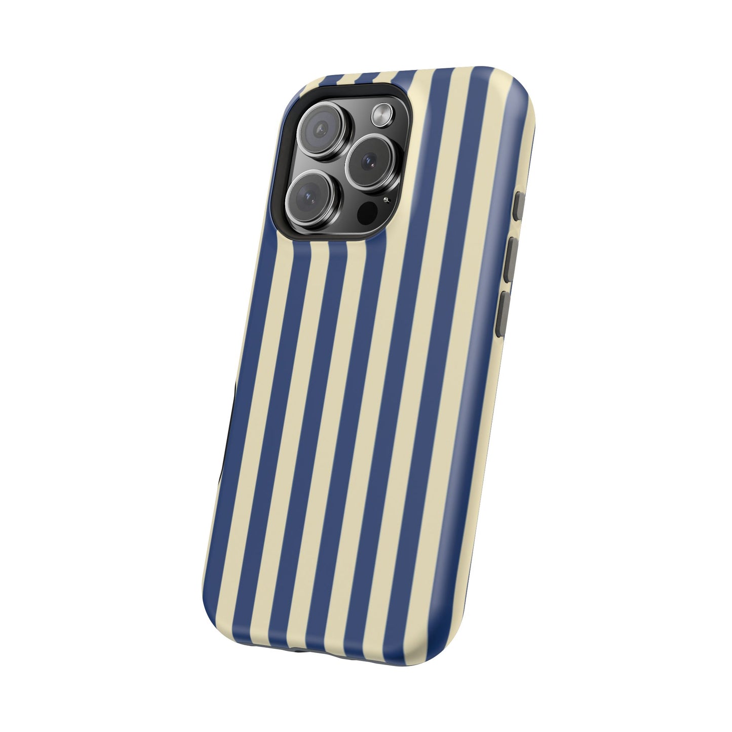 Summer Stripes Case in Butter Yellow + Dark Blue