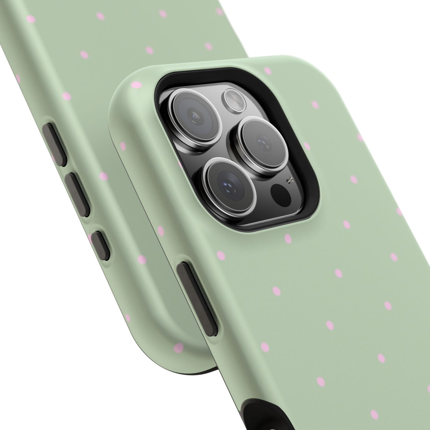 Polka Pop Case in Mint Green + Princess Pink
