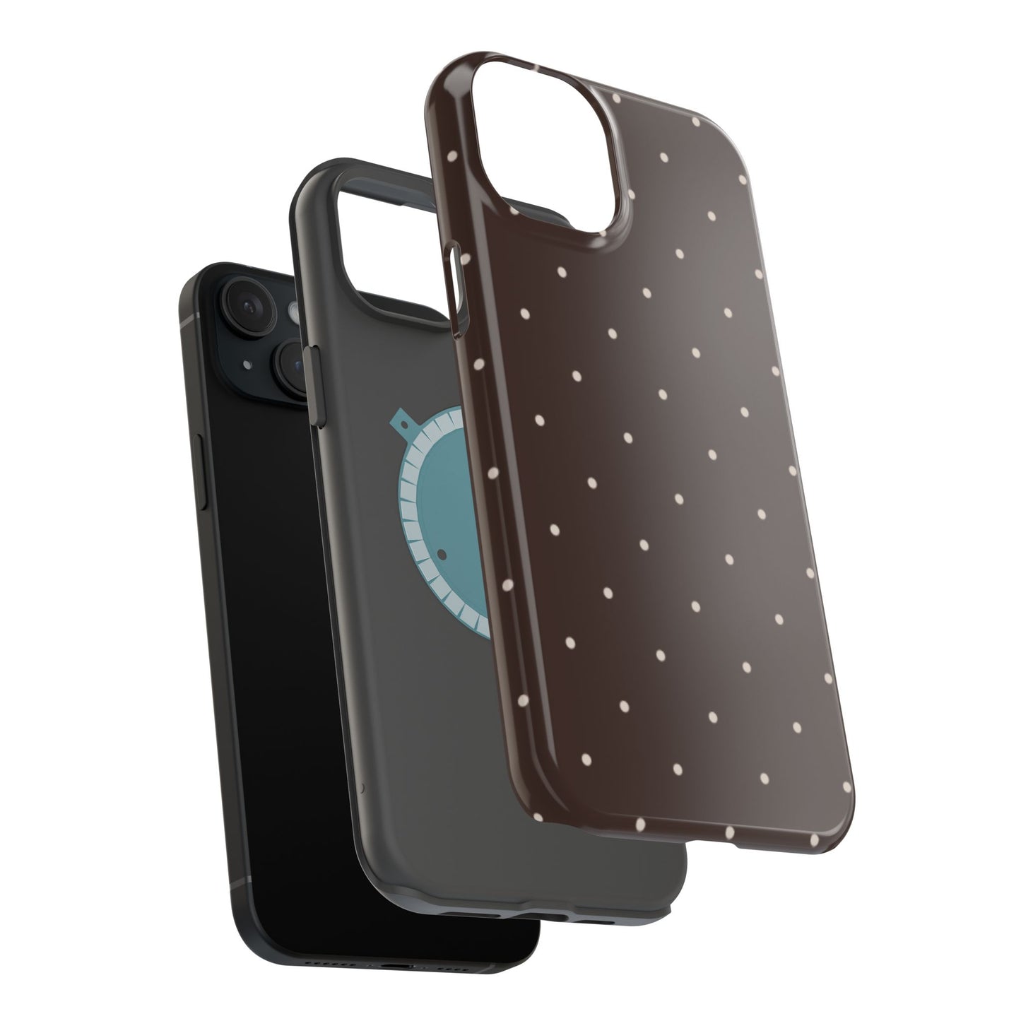 Polka Pop Case in Espresso Brown + Off White