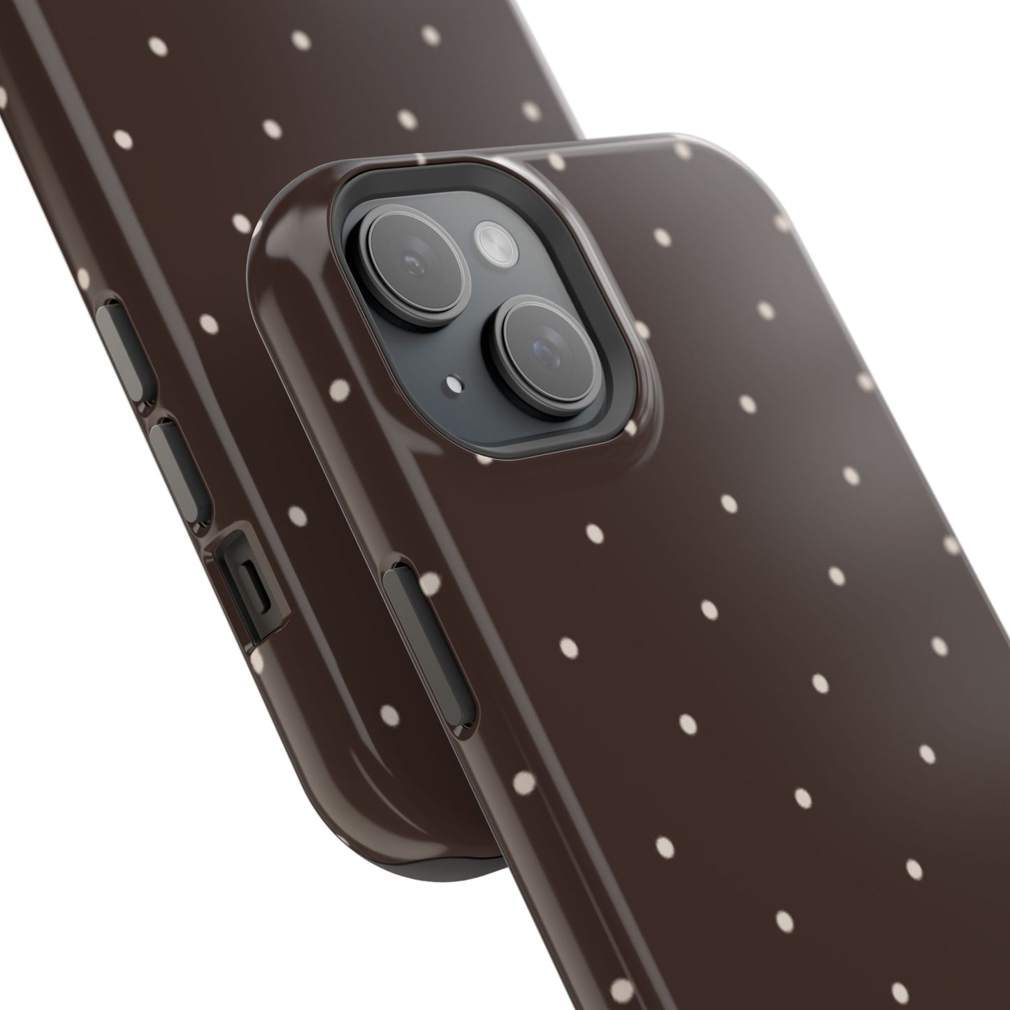 Polka Pop Case in Espresso Brown + Off White