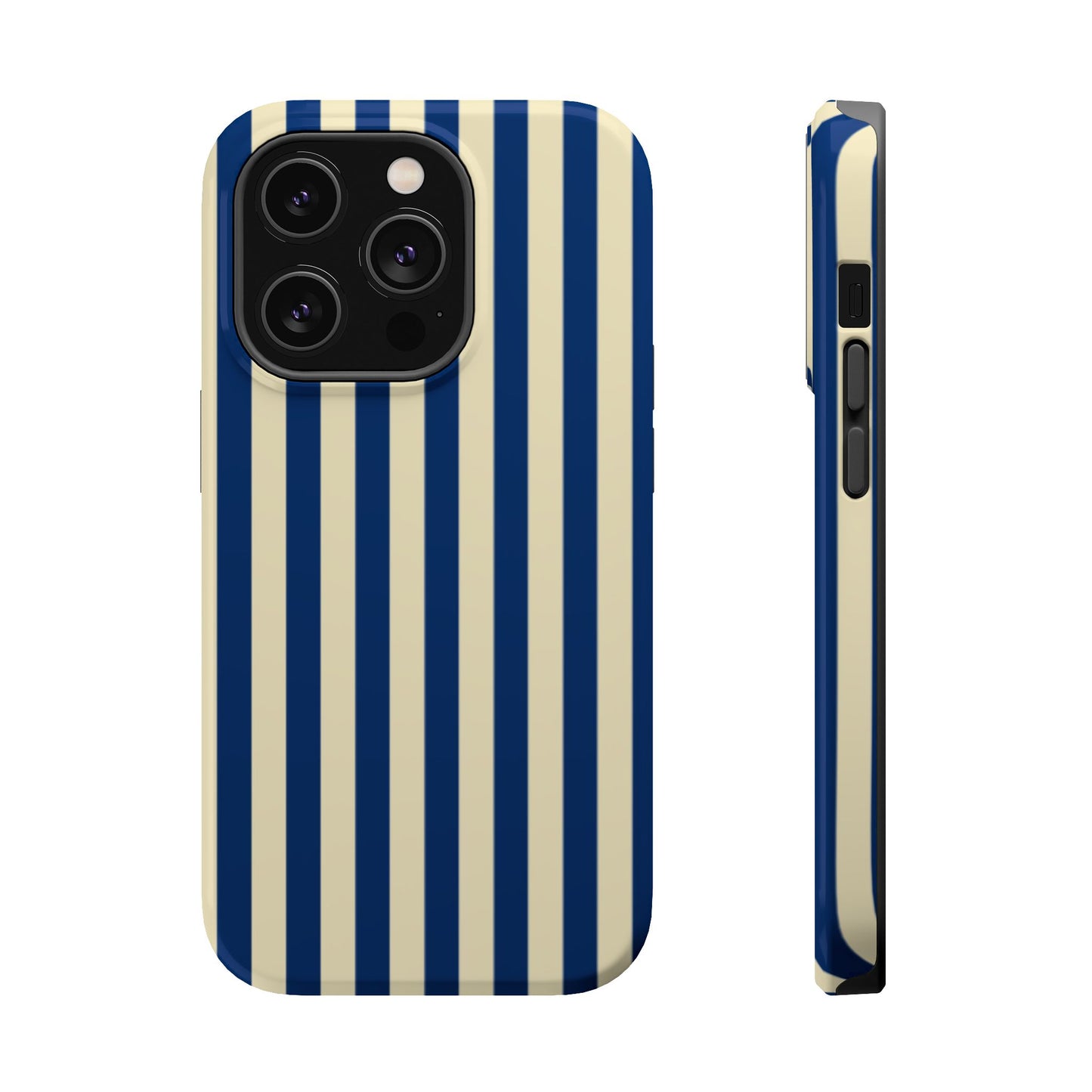 Summer Stripes Case in Butter Yellow + Dark Blue