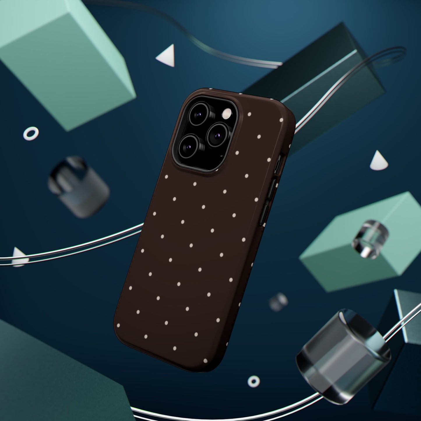 Polka Pop Case in Espresso Brown + Off White