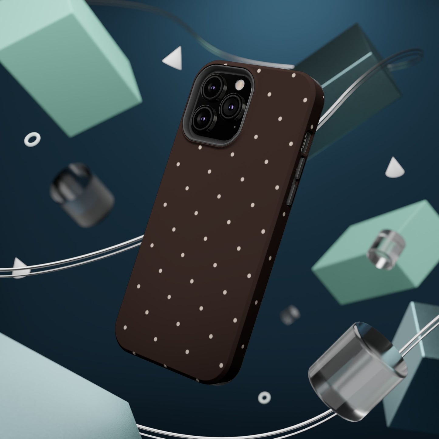 Polka Pop Case in Espresso Brown + Off White