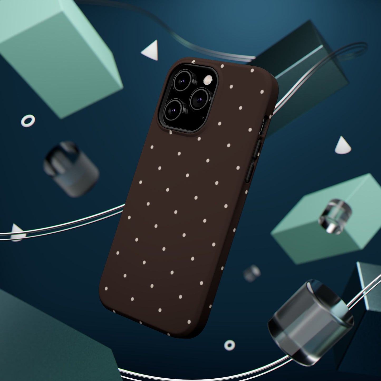 Polka Pop Case in Espresso Brown + Off White