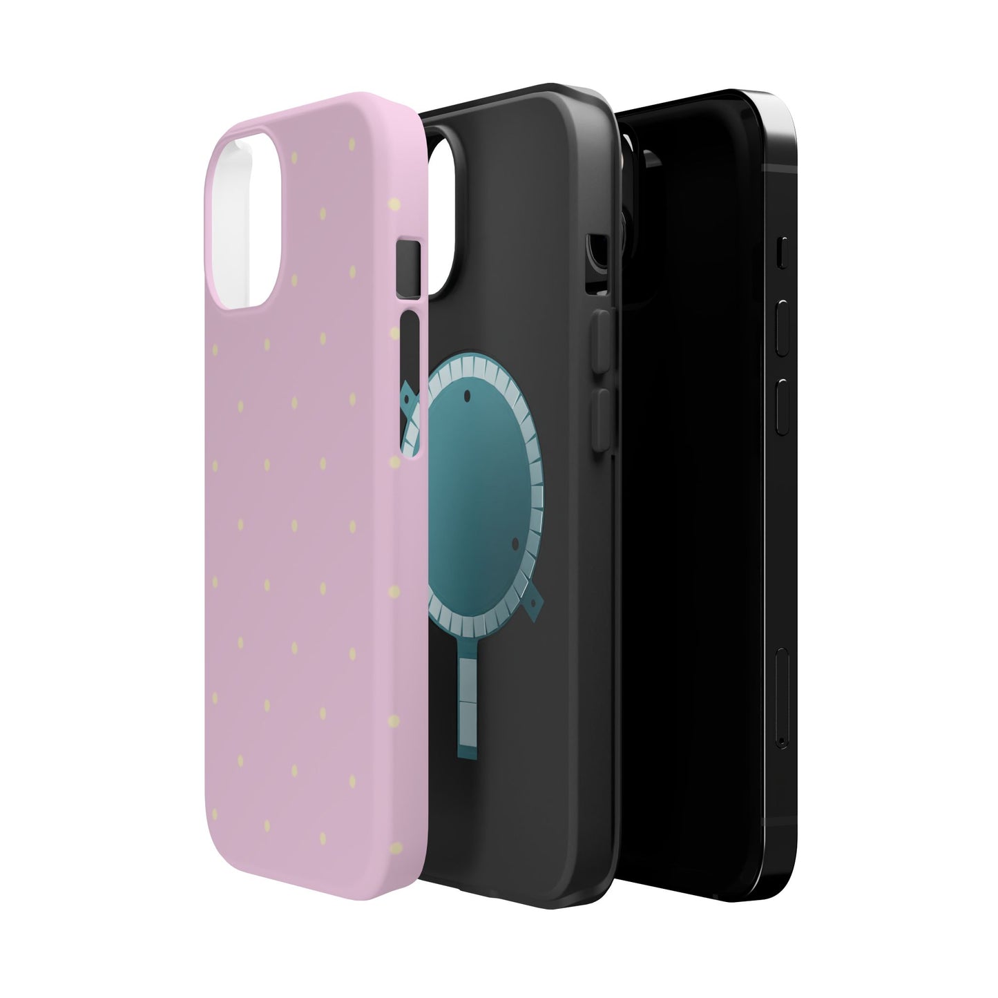 Polka Pop Case in Soft Pink + Butter Yellow