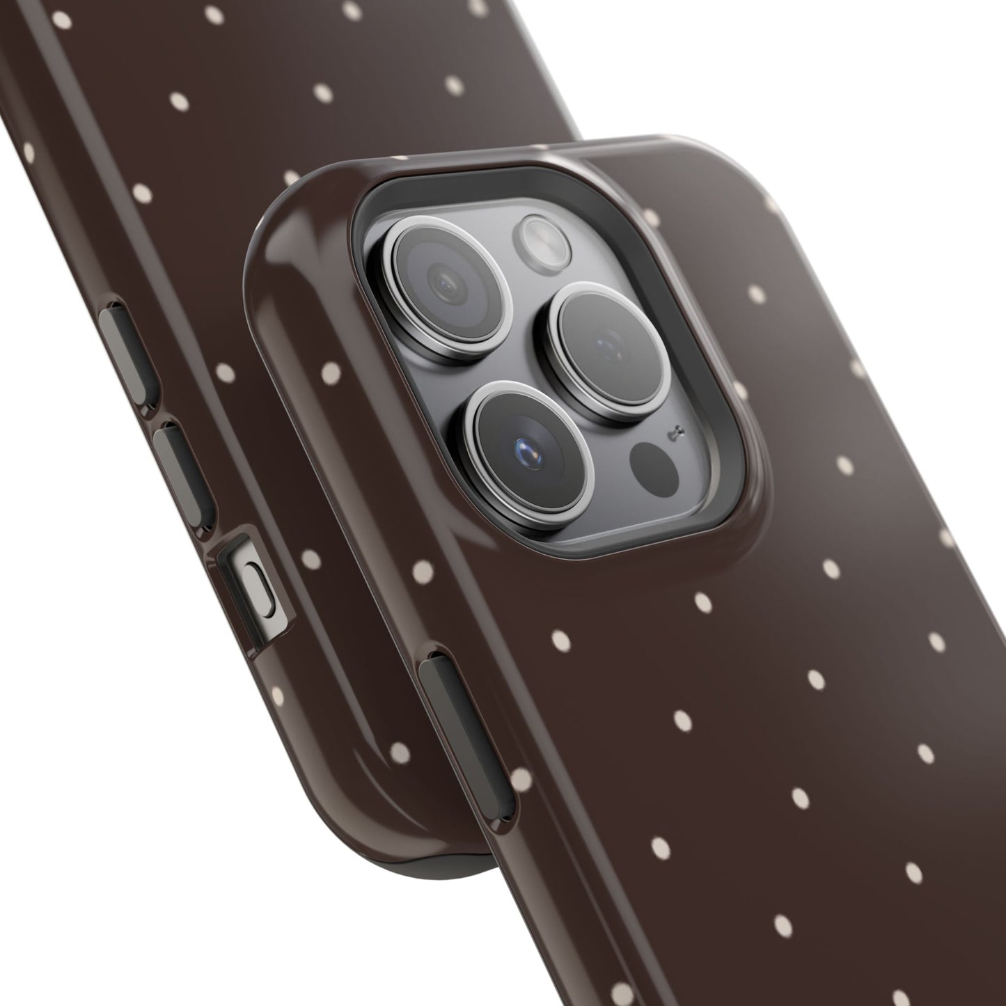 Polka Pop Case in Espresso Brown + Off White