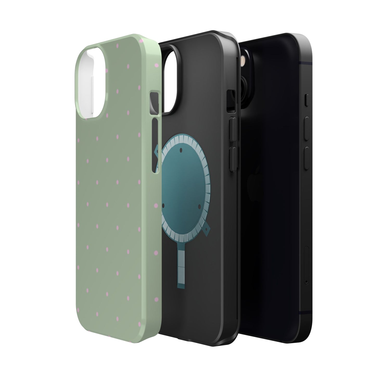 Polka Pop Case in Mint Green + Princess Pink