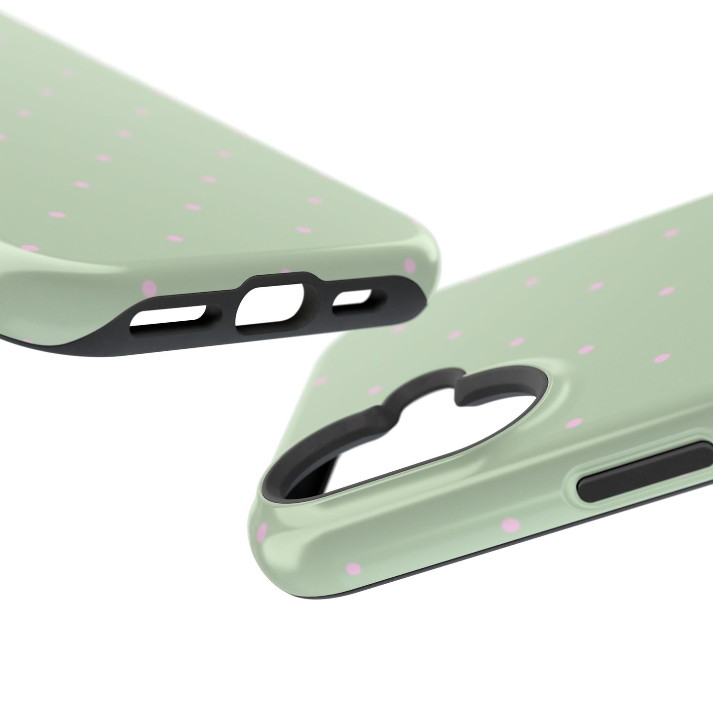 Polka Pop Case in Mint Green + Princess Pink