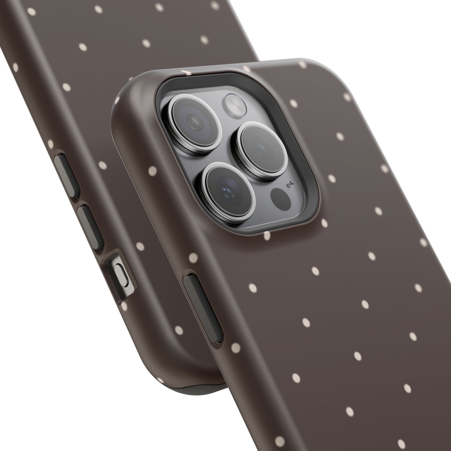 Polka Pop Case in Espresso Brown + Off White