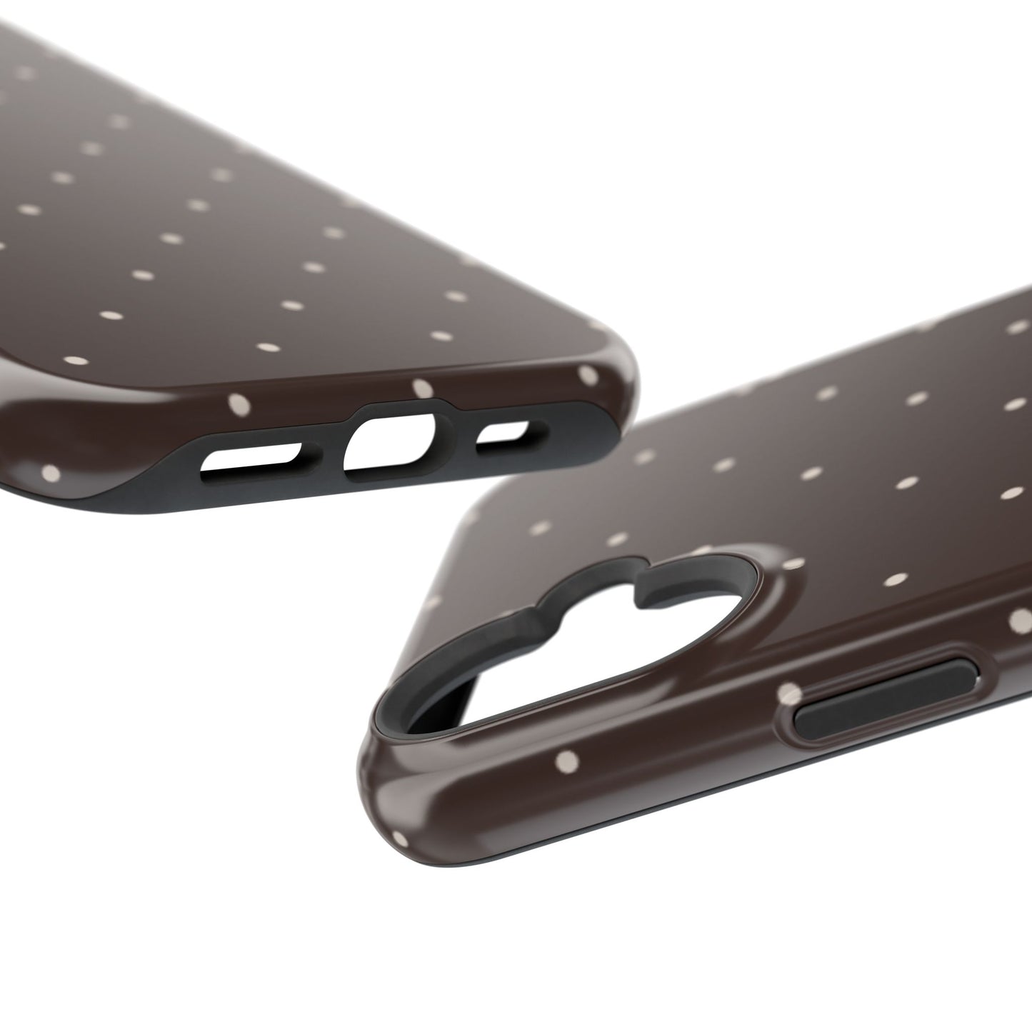 Polka Pop Case in Espresso Brown + Off White