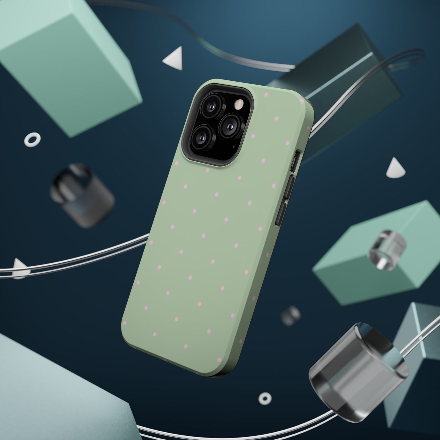 Polka Pop Case in Mint Green + Princess Pink