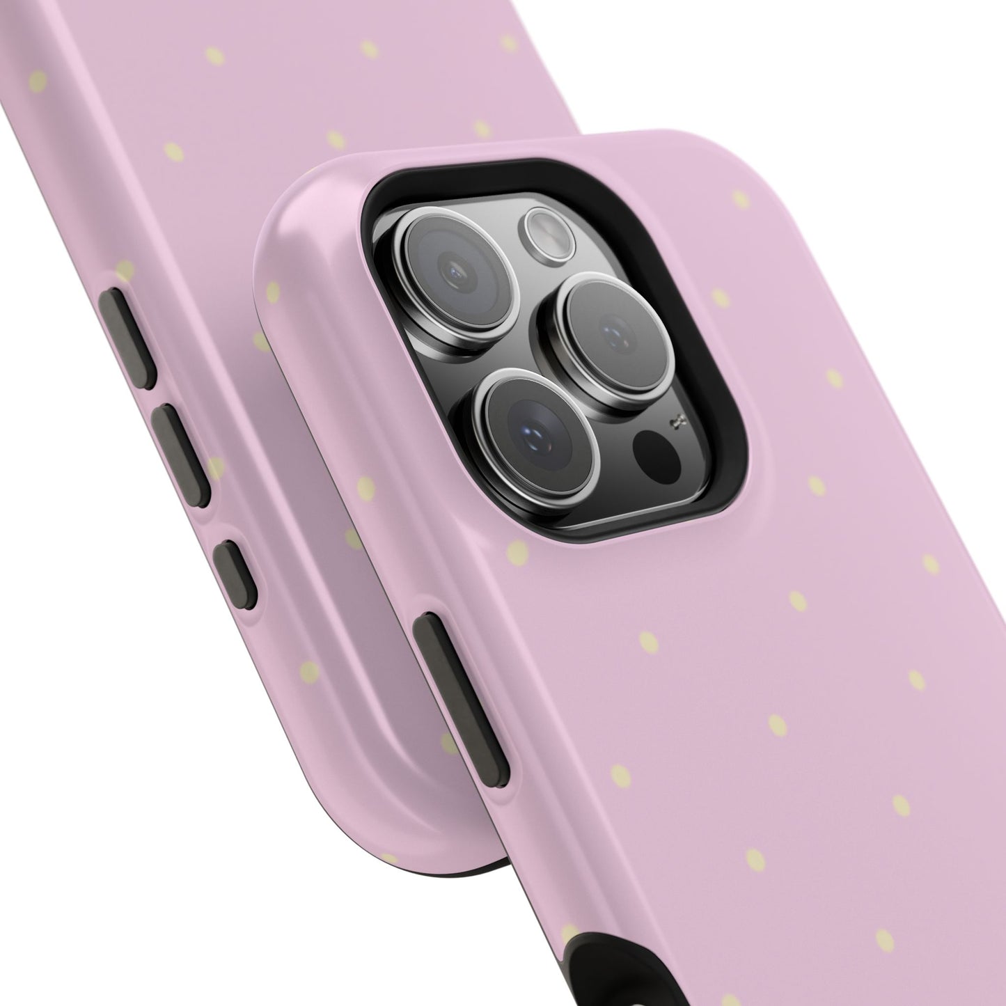 Polka Pop Case in Soft Pink + Butter Yellow