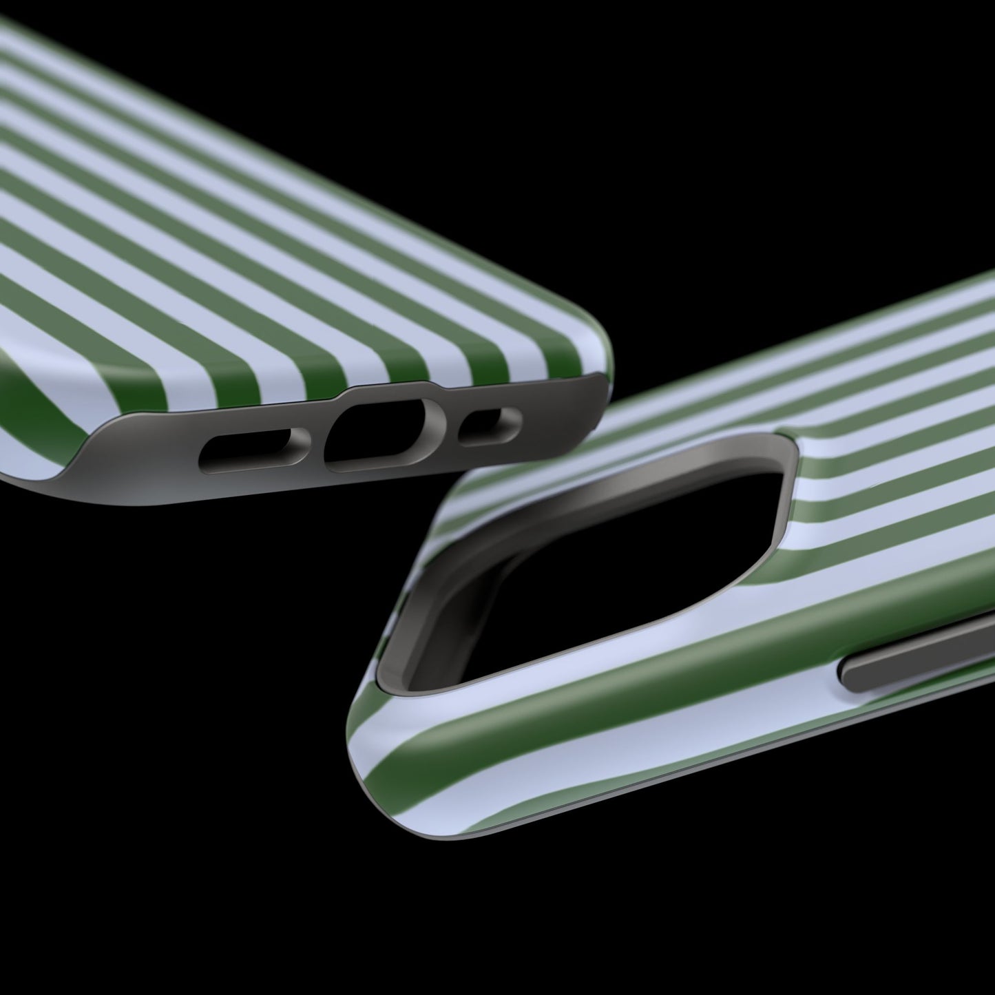 Summer Stripes Case in Forest Green + Baby Blue
