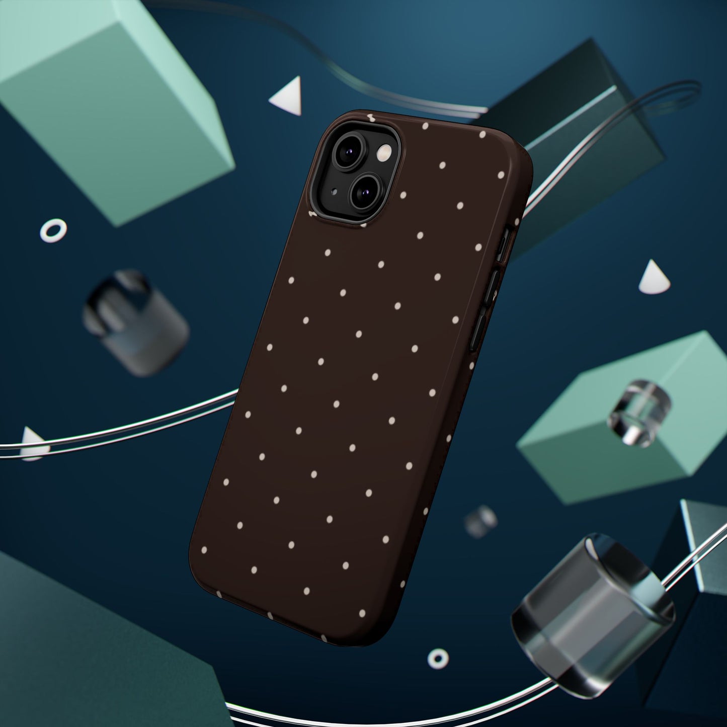 Polka Pop Case in Espresso Brown + Off White