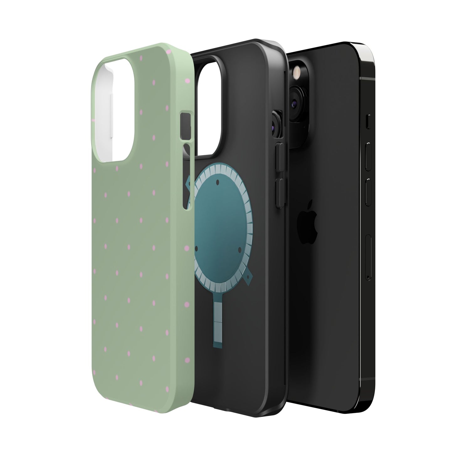 Polka Pop Case in Mint Green + Princess Pink