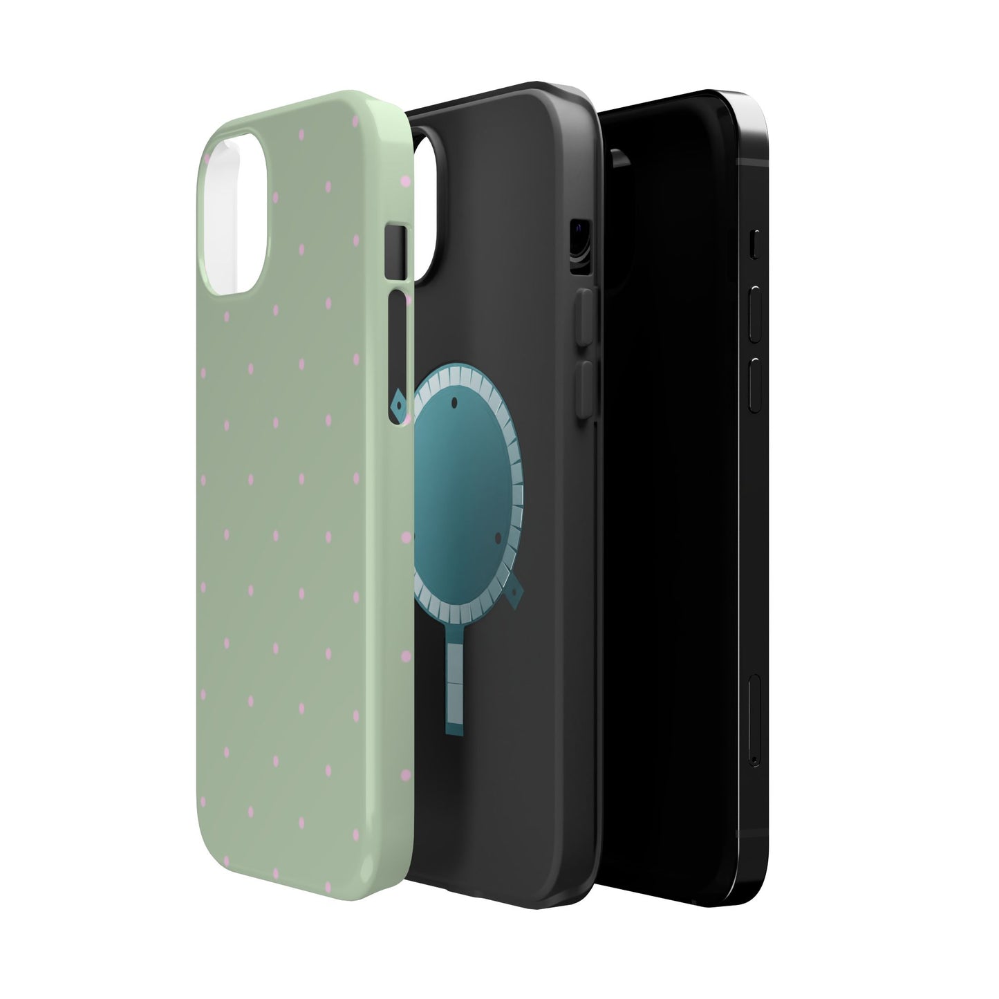 Polka Pop Case in Mint Green + Princess Pink