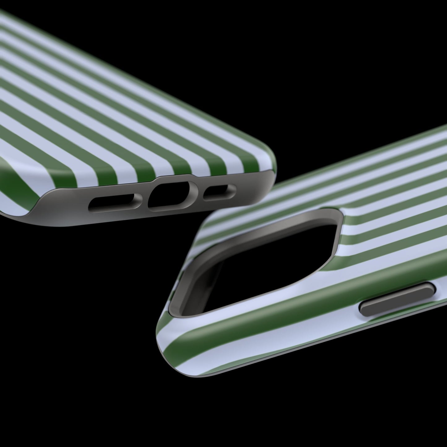 Summer Stripes Case in Forest Green + Baby Blue