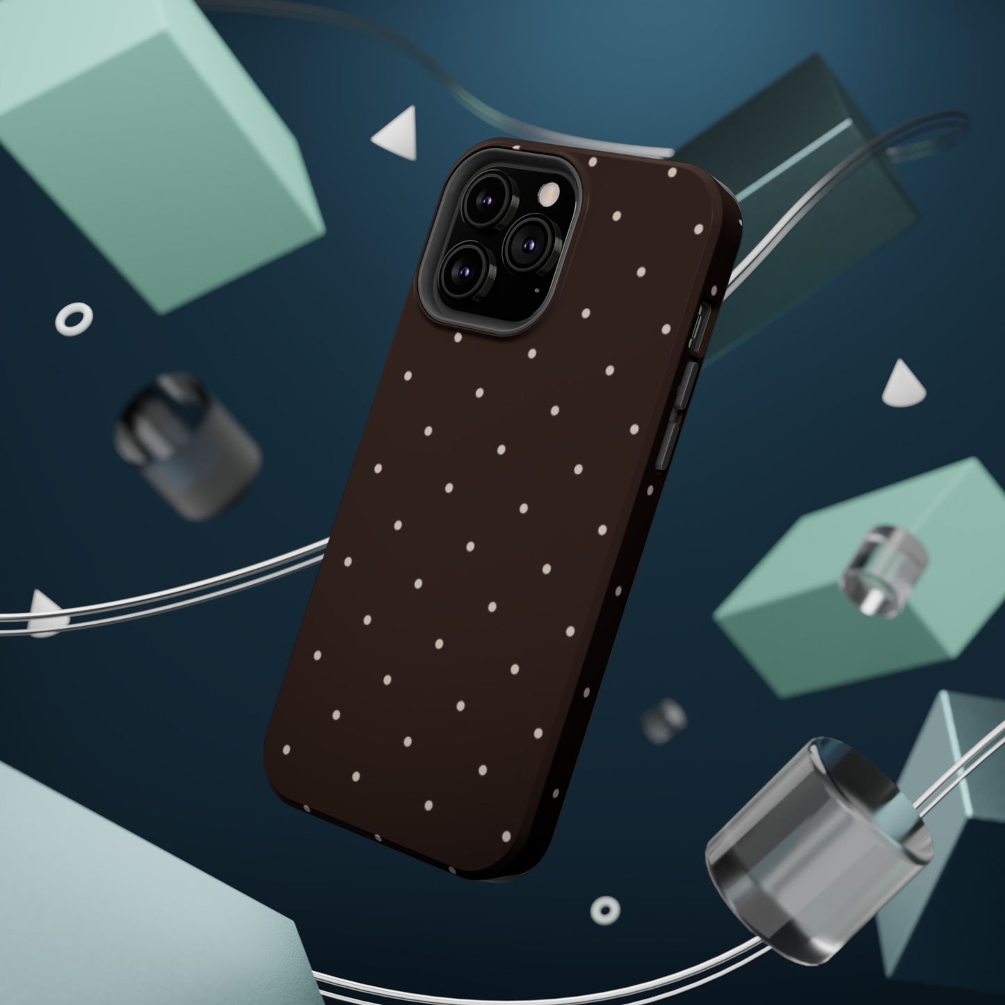 Polka Pop Case in Espresso Brown + Off White