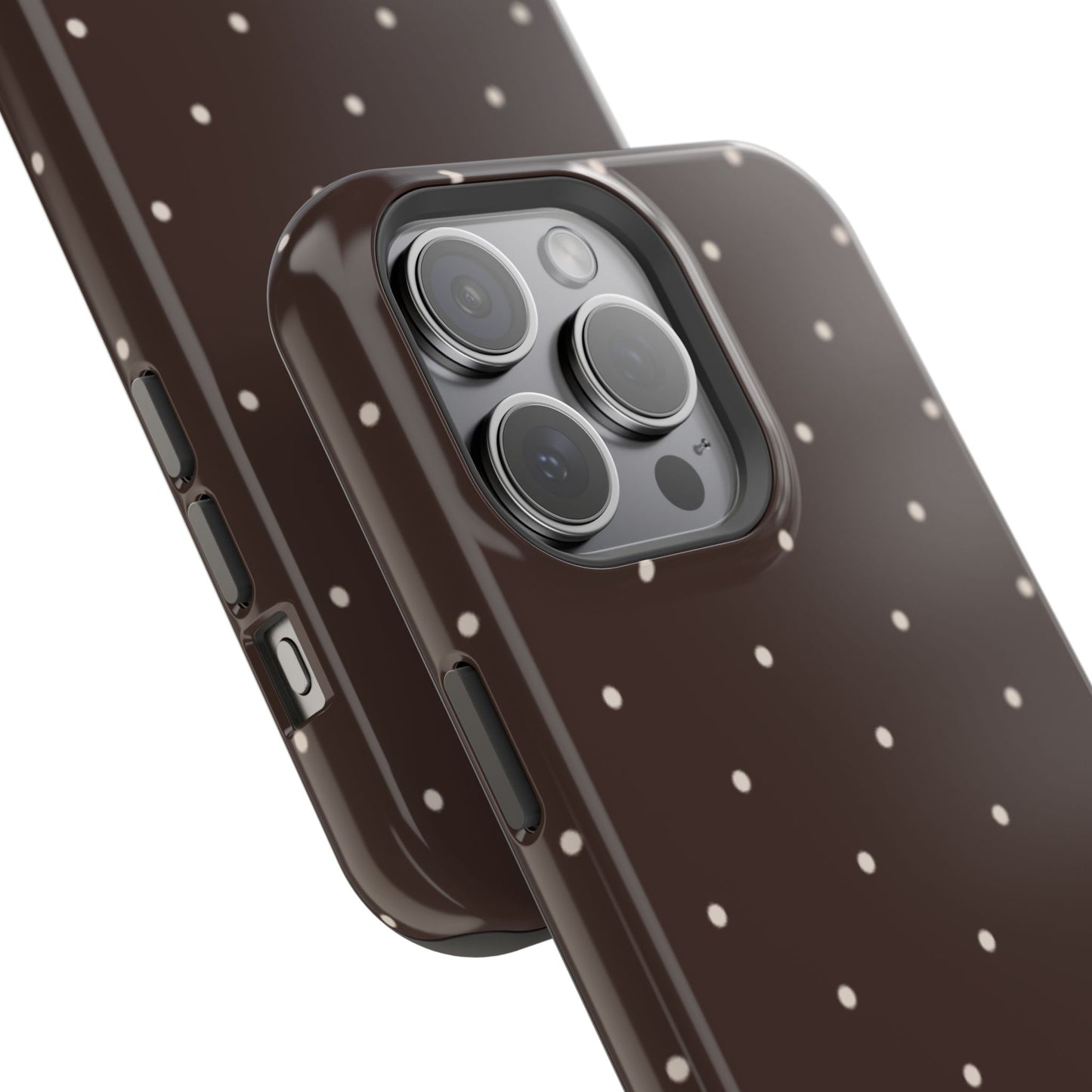 Polka Pop Case in Espresso Brown + Off White