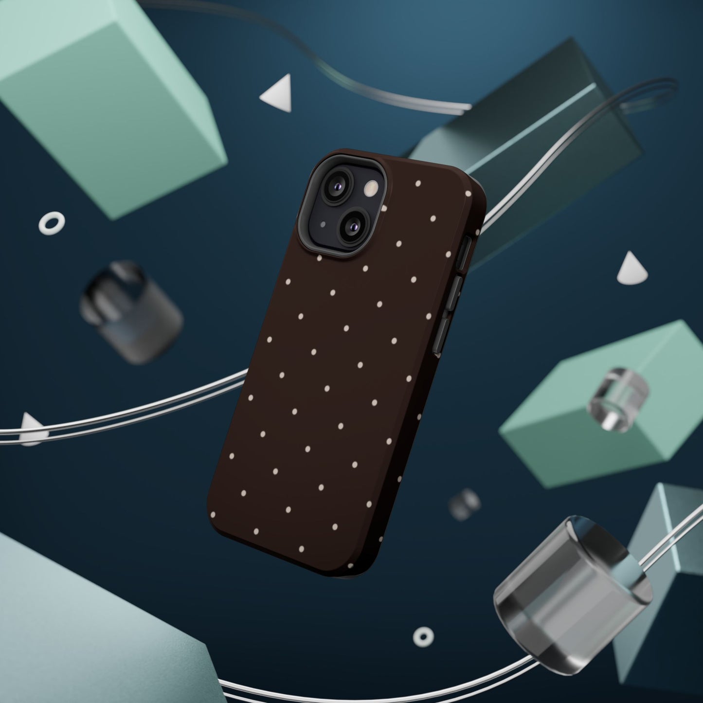 Polka Pop Case in Espresso Brown + Off White