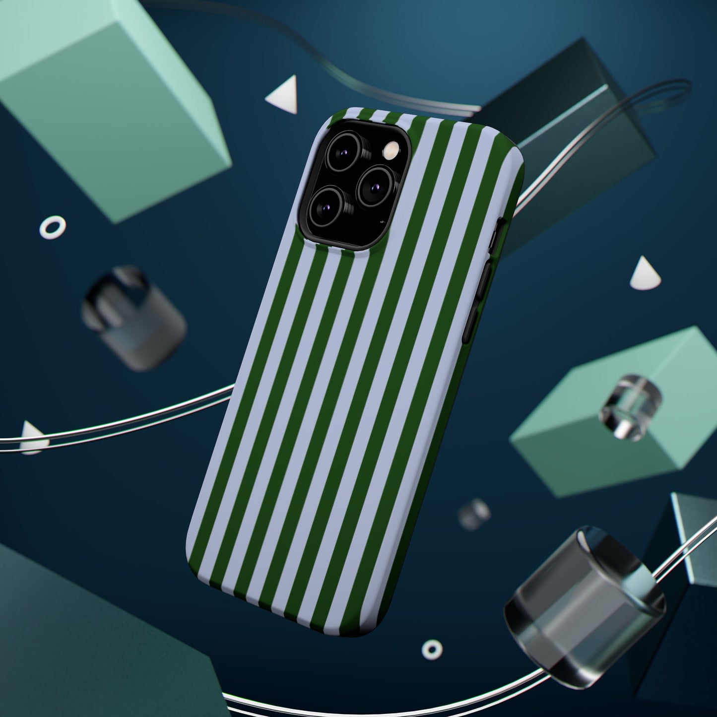 Summer Stripes Case in Forest Green + Baby Blue