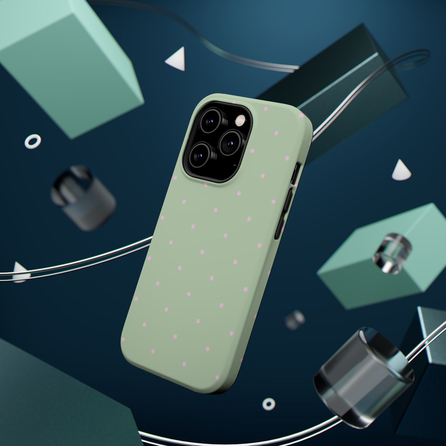 Polka Pop Case in Mint Green + Princess Pink