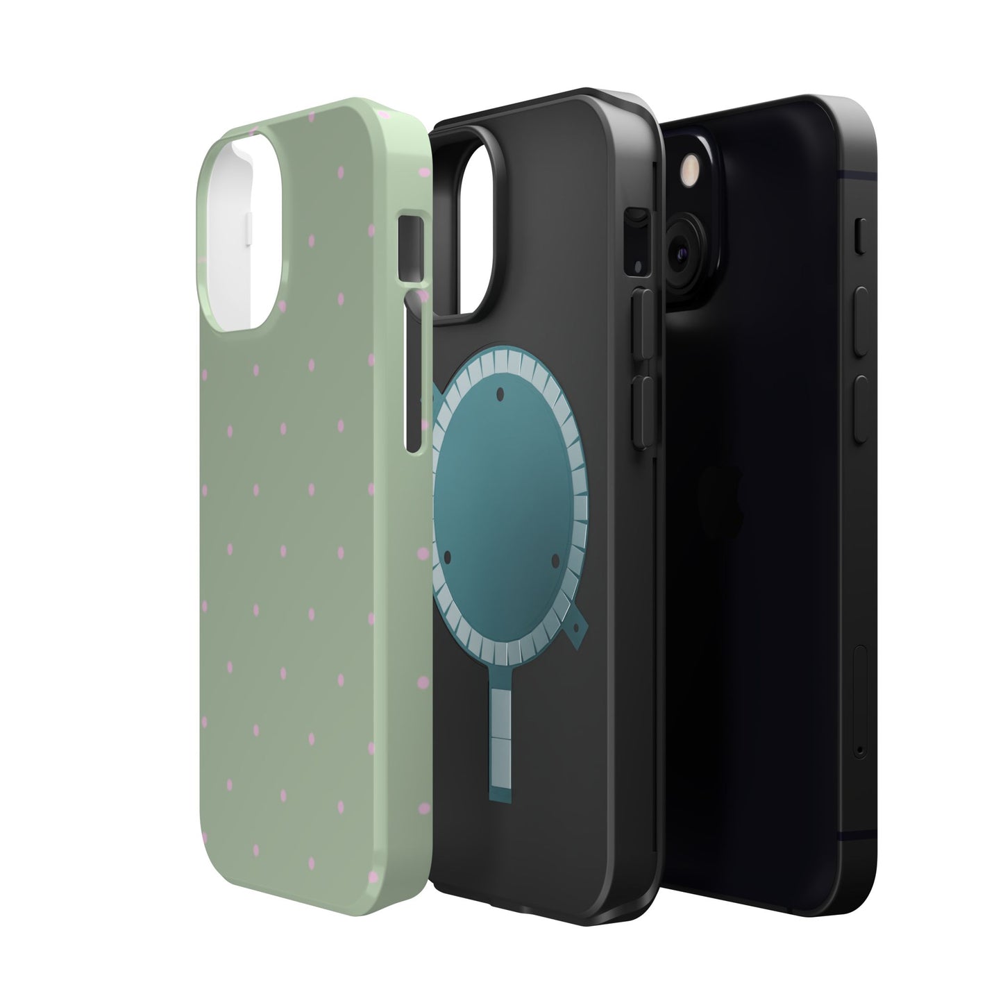 Polka Pop Case in Mint Green + Princess Pink