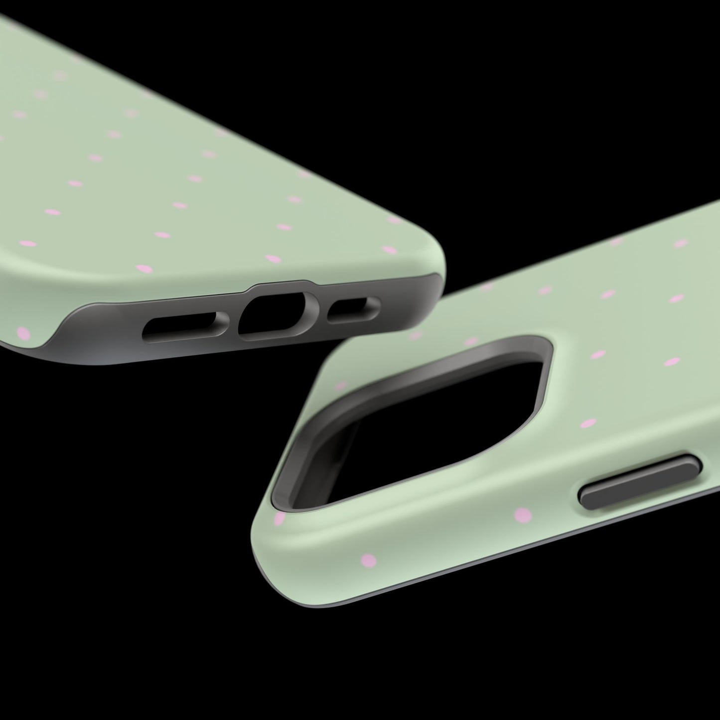 Polka Pop Case in Mint Green + Princess Pink