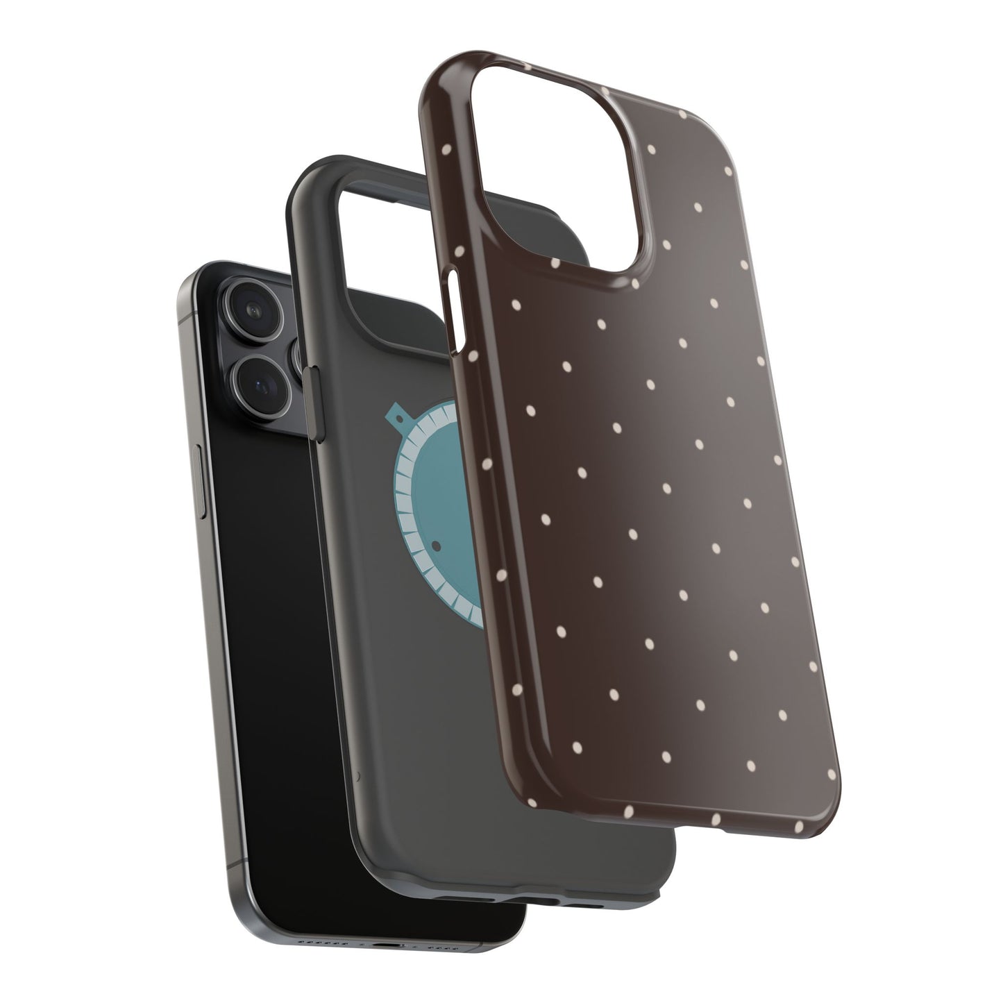Polka Pop Case in Espresso Brown + Off White