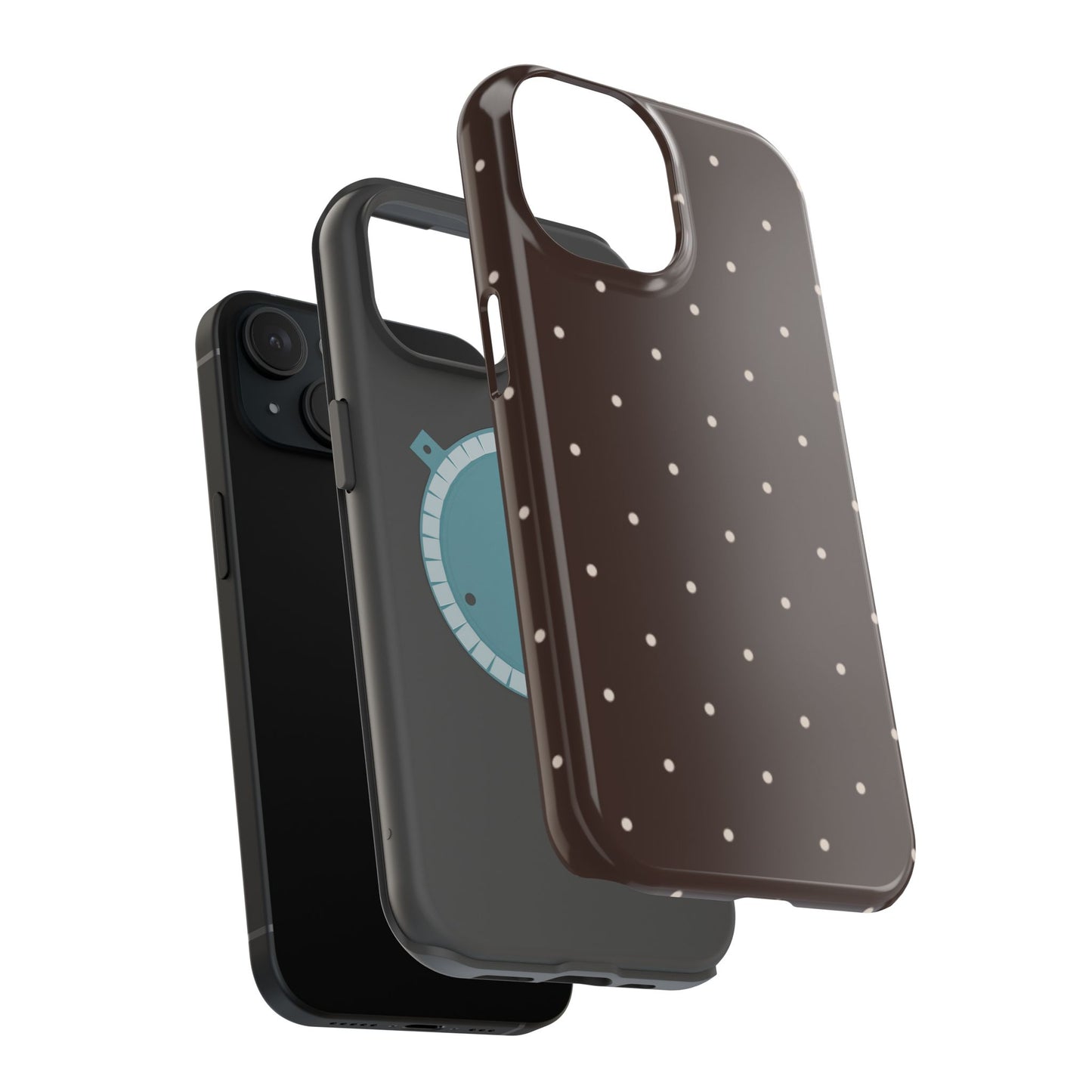 Polka Pop Case in Espresso Brown + Off White