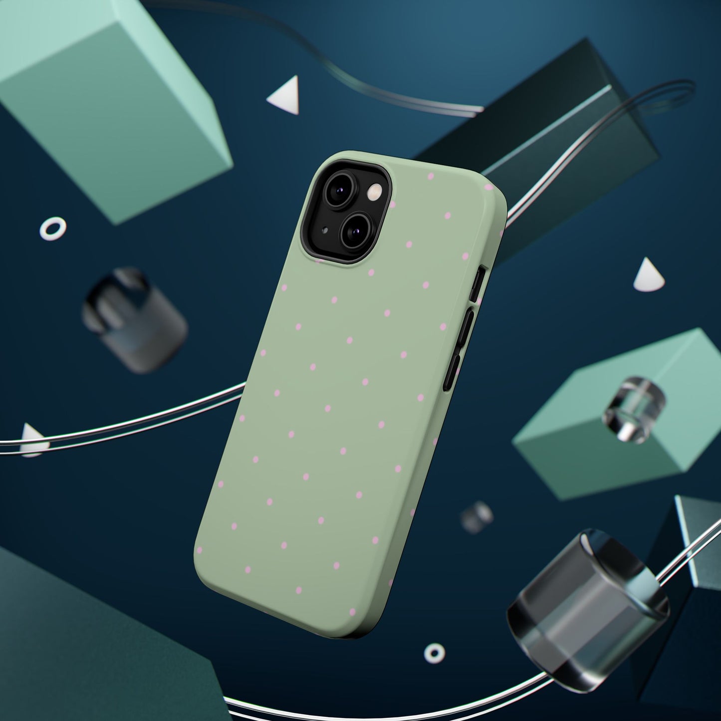 Polka Pop Case in Mint Green + Princess Pink
