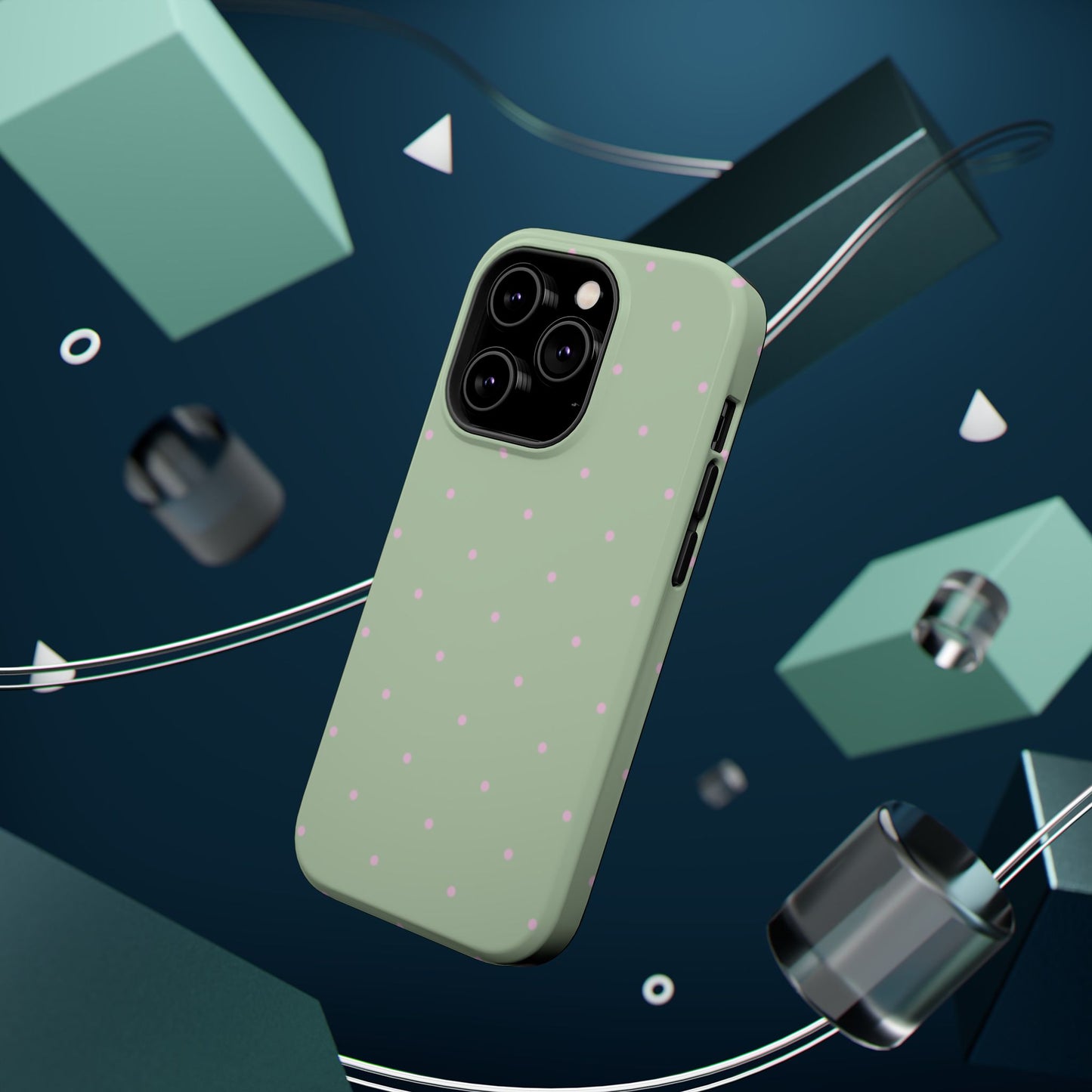 Polka Pop Case in Mint Green + Princess Pink