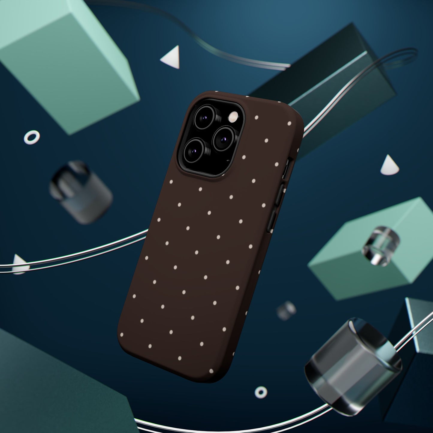 Polka Pop Case in Espresso Brown + Off White
