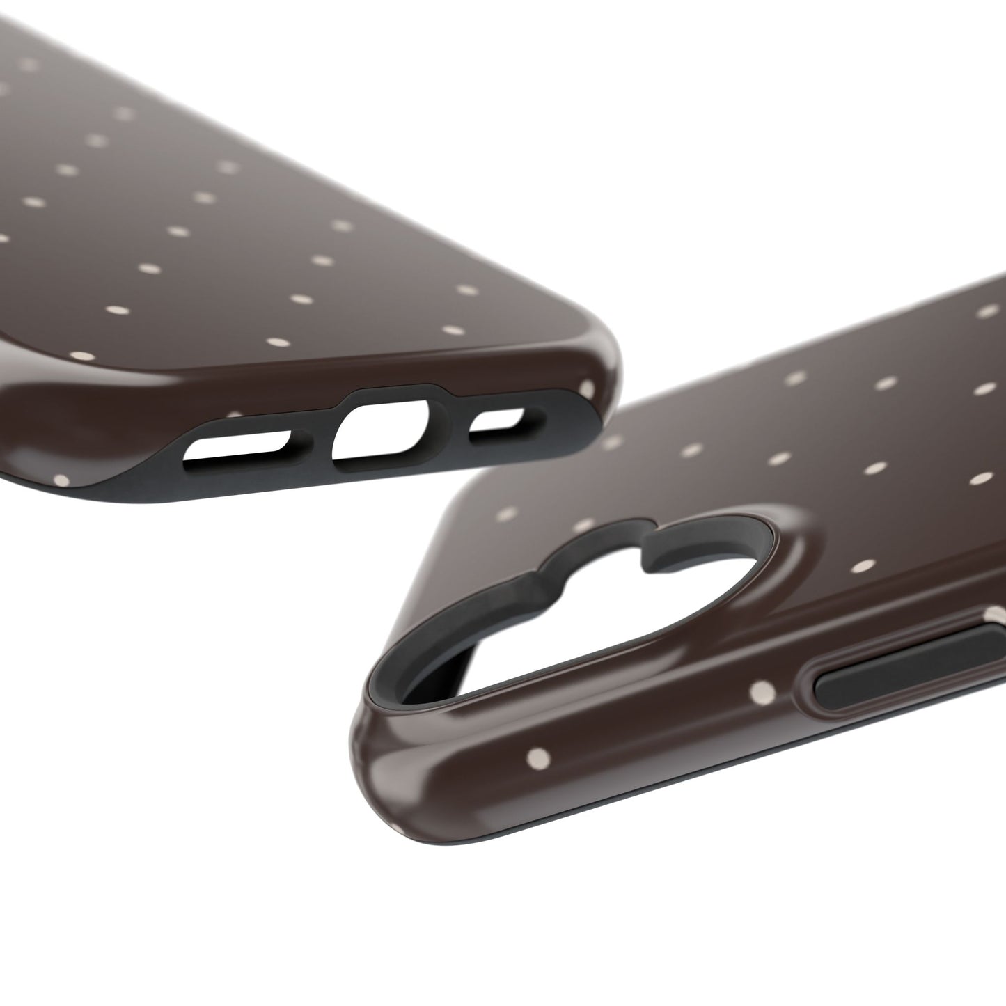 Polka Pop Case in Espresso Brown + Off White